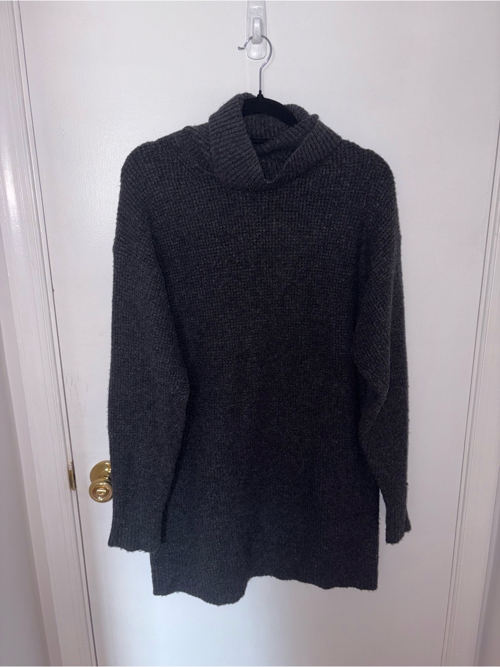 American Eagle Outfitters Charcoal Knit Turtleneck Sweater Dress